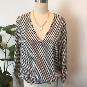 Cynthia Rowley polka dots V neck top